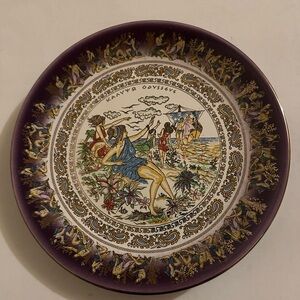 Greece Hand Made Plate 24 K Gold